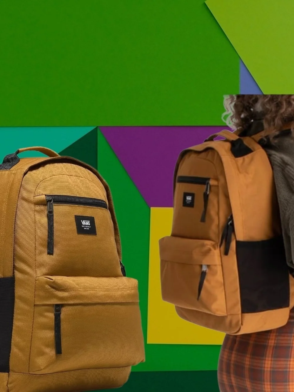 Vans Tan Canvas Backpack with Black Accents